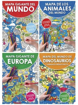 MAPA GIGANTE PARA COLOREAR (4 TÍTULOS)