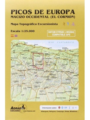 PICOS DE EUROPA MACIZO OCCIDENTAL (EL CORNIÓN) MAPA