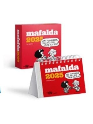 CALENDARIO 2025 MAFALDA ESCRITORIO ROJO CON CAJA