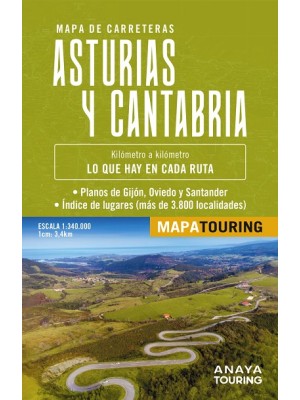 MAPA DE CARRETERAS ASTURIAS Y CANTABRIA (DESPLEGABLE), ESCALA 1:340.000