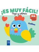 ES MUY FÁCIL! PEGA Y COLOREA. GALLINA