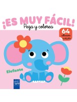 ¡ES MUY FÁCIL! PEGA Y COLOREA. ELEFANTE