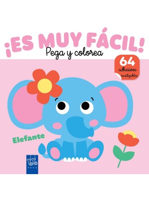 ¡ES MUY FÁCIL! PEGA Y COLOREA. ELEFANTE