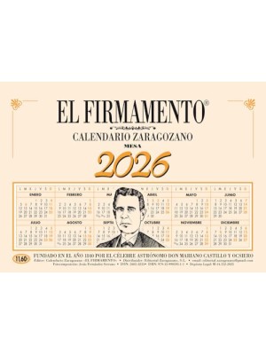 CALENDARIO ZARAGOZANO 2026 MESA VERTICAL