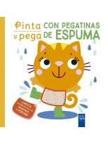PINTA Y PEGA CON PEGATINAS DE ESPUMA. NARANJA