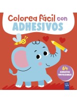 COLOREA FÁCIL CON ADHESIVOS. ELEFANTE