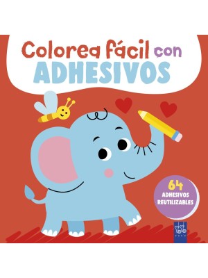 COLOREA FÁCIL CON ADHESIVOS. ELEFANTE