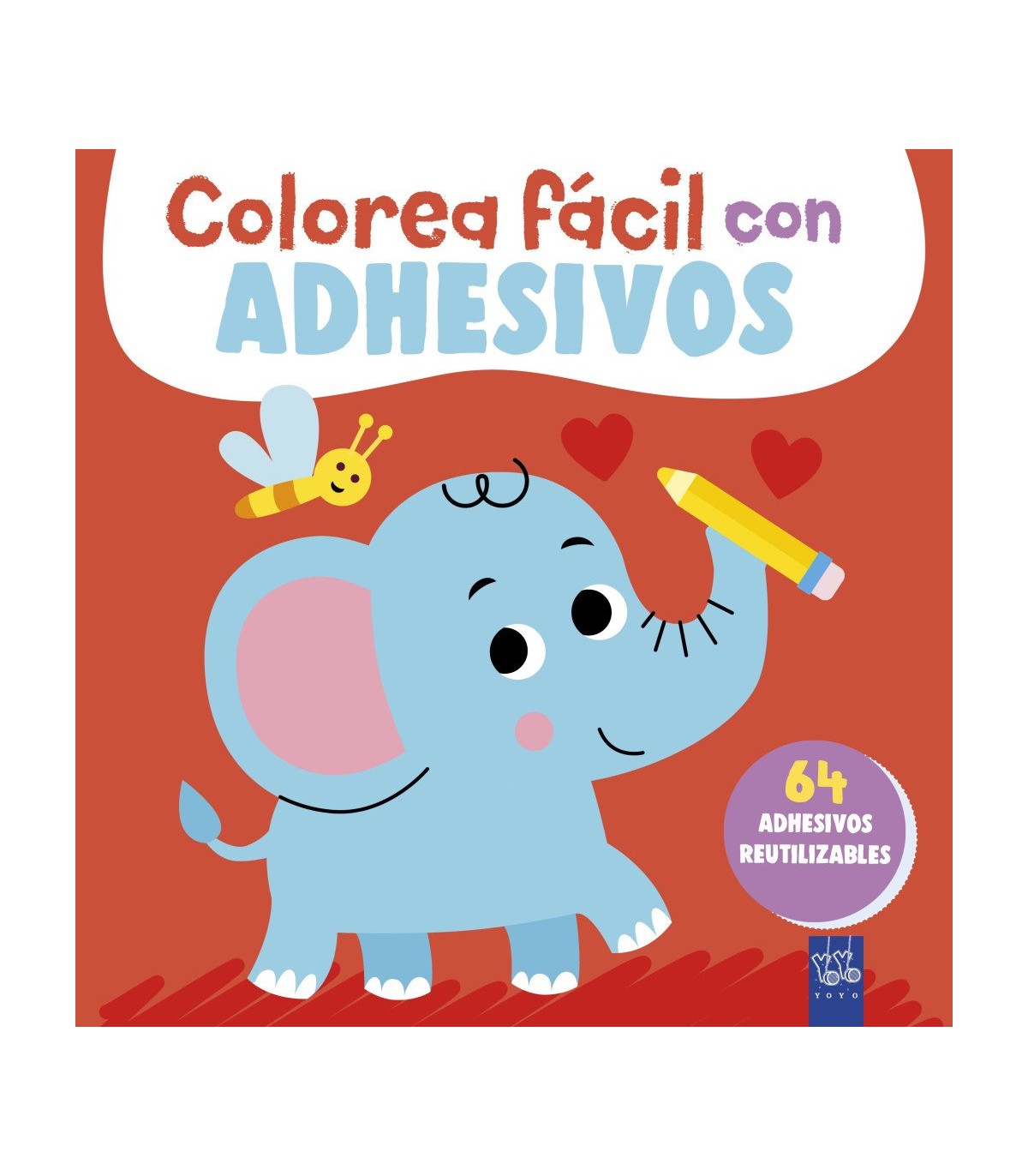 COLOREA FÁCIL CON ADHESIVOS. ELEFANTE