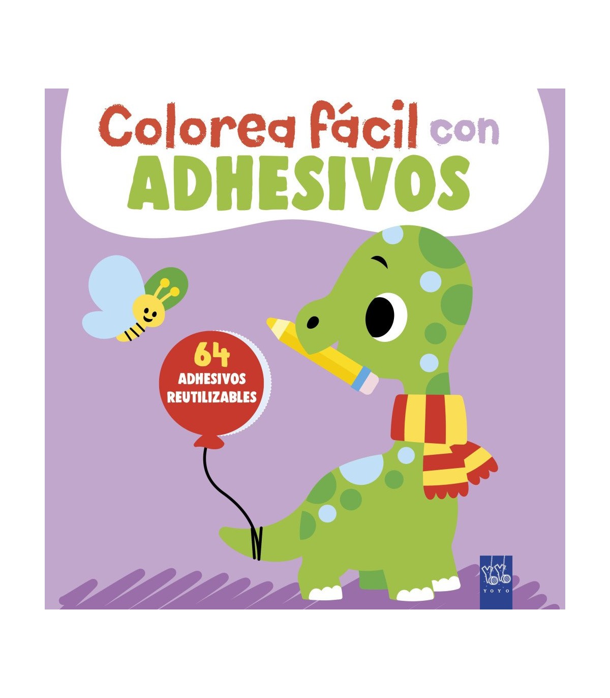 COLOREA FÁCIL CON ADHESIVOS. DINOSAURIO