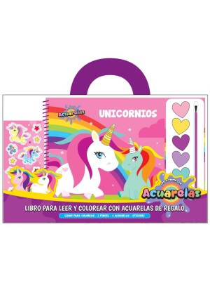 UNICORNIOS LIBROS PARA LEER Y COLOREAR CON ACUARELAS